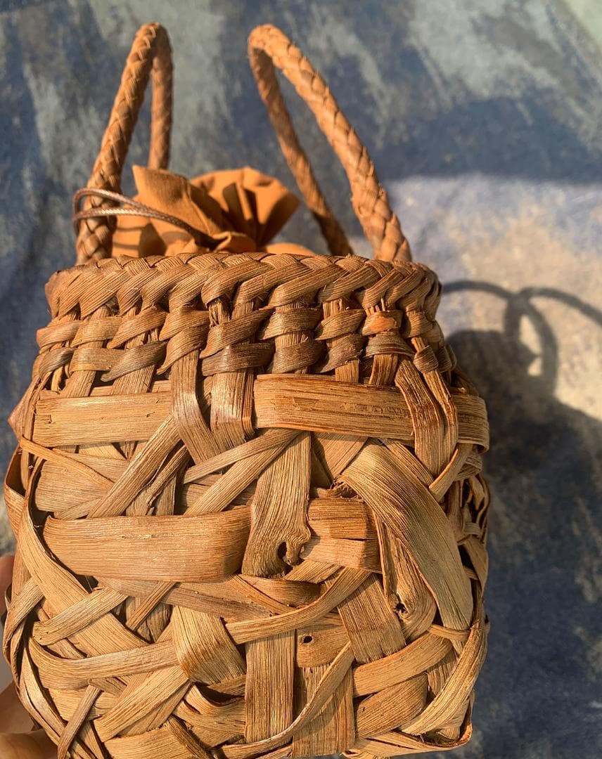 山葡萄 かご 乱れ編み 籠 職人の手作り手提げ 内布あり