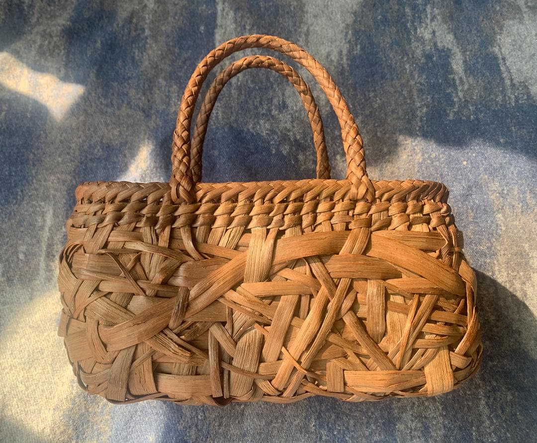 山葡萄 かご 乱れ編み 籠 職人の手作り手提げ 内布あり
