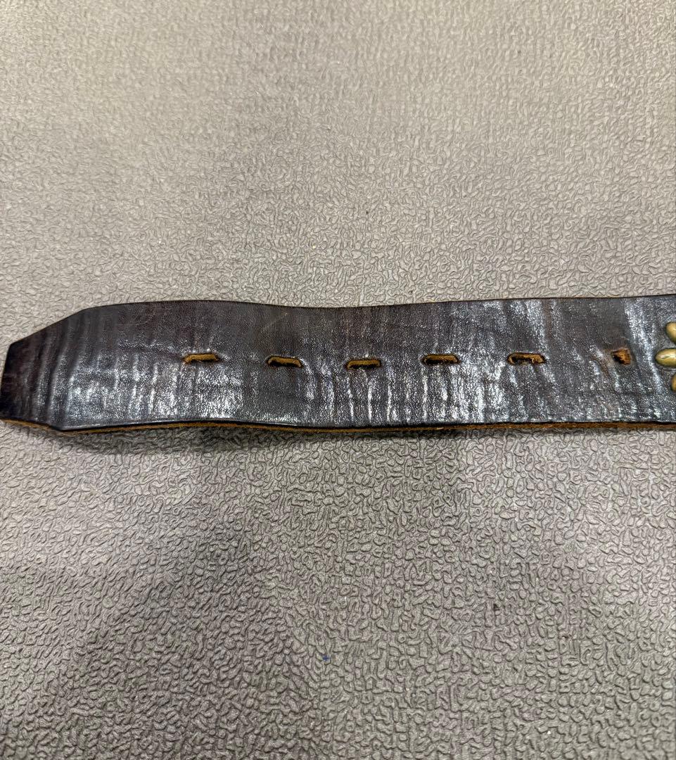 HTC / フラワー スタッズレザーベルト(サイズ34)