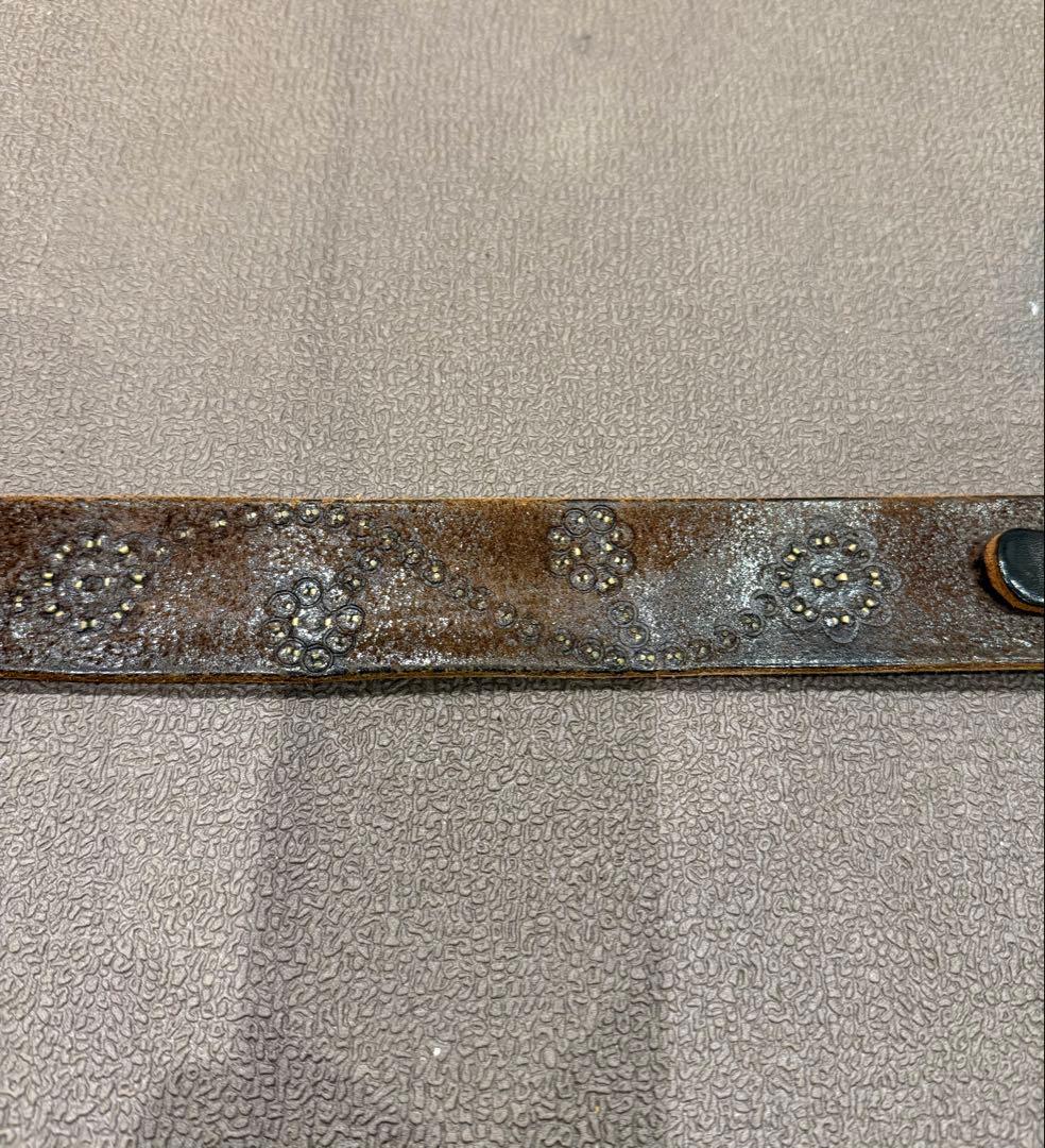 HTC / フラワー スタッズレザーベルト(サイズ34)