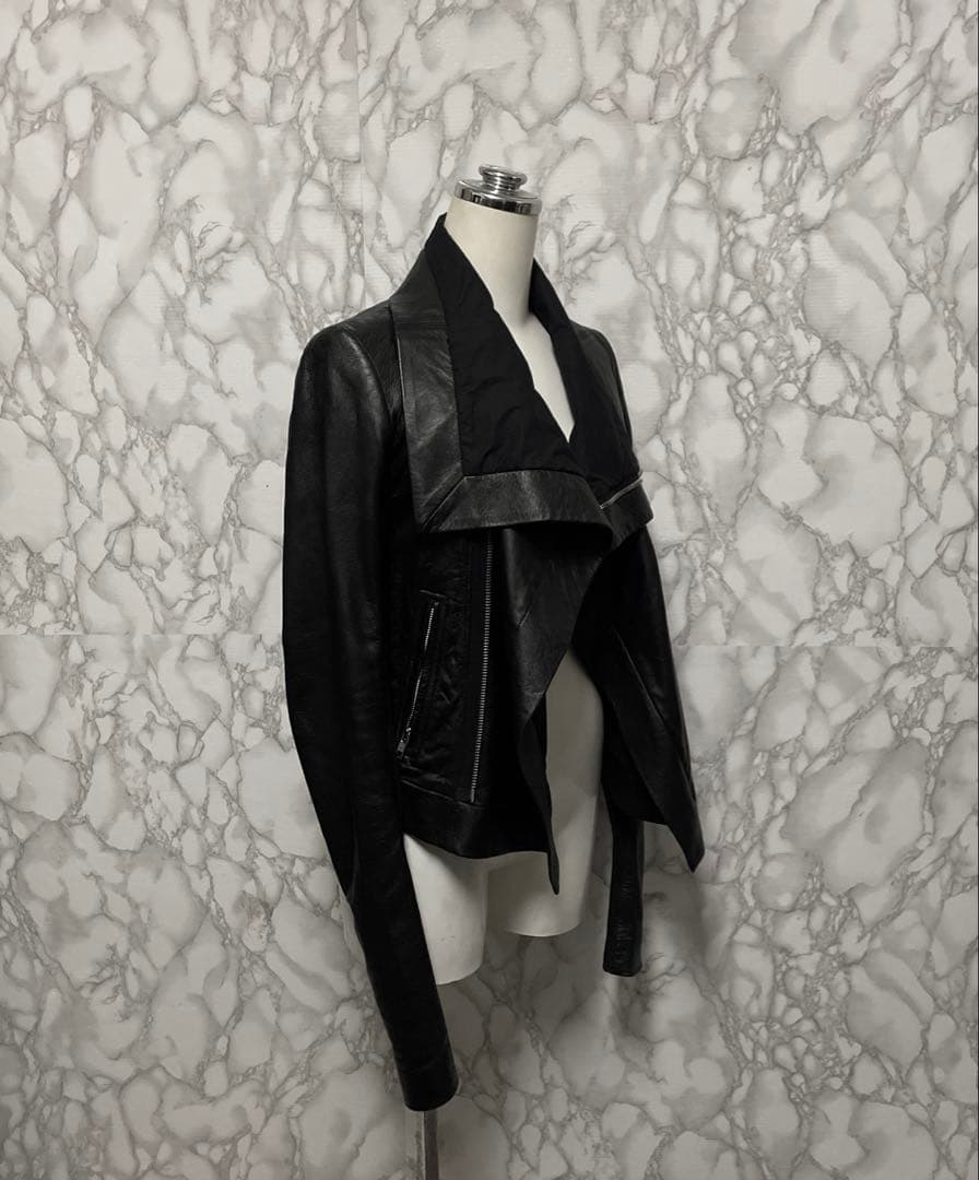 Rick Owens 本革　デザインレザージャケット　ジップ　イタリア製