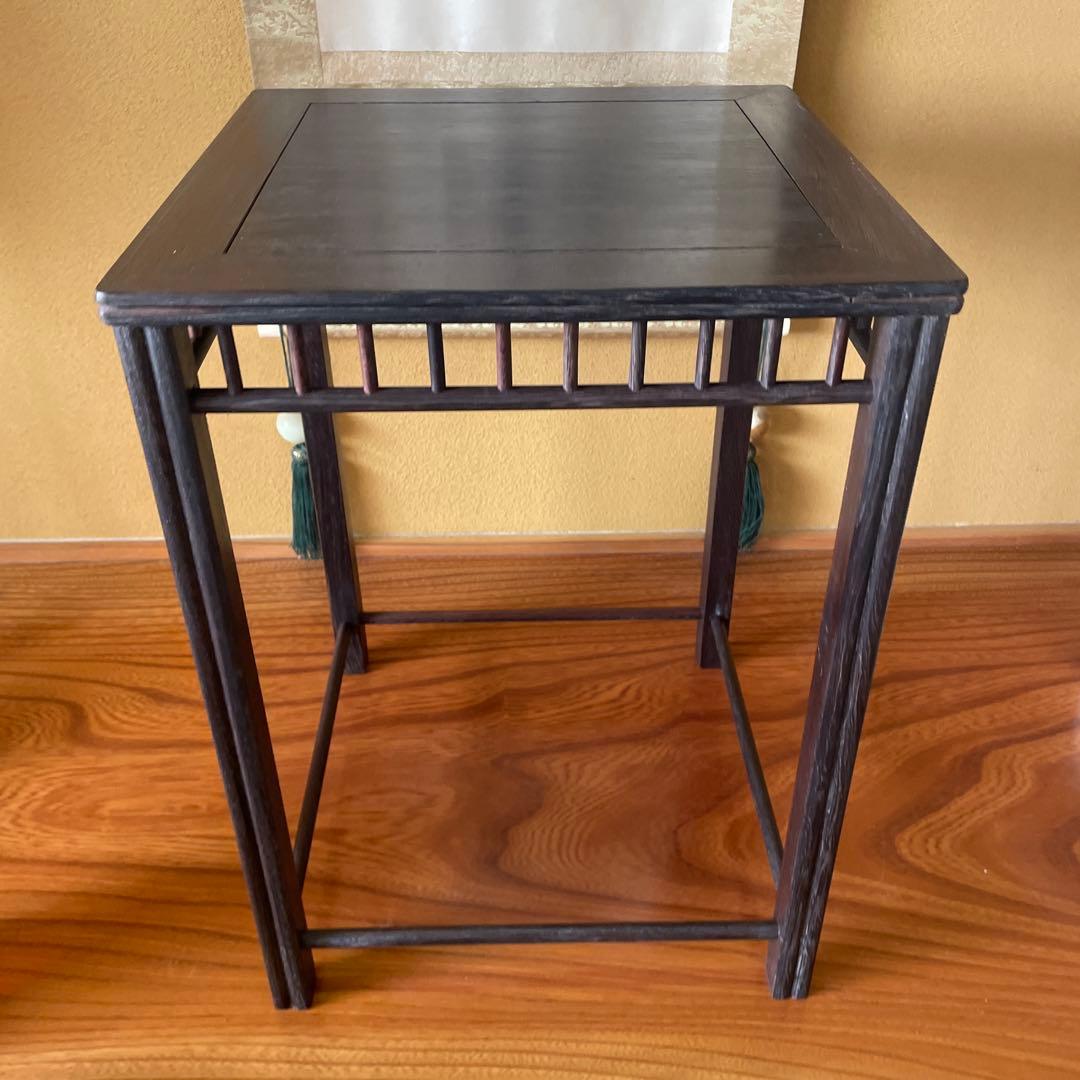 唐木懸崖1.2尺 盆栽台 黒檀 ビンテージ品 昭和レトロ 高卓(こうしょく)