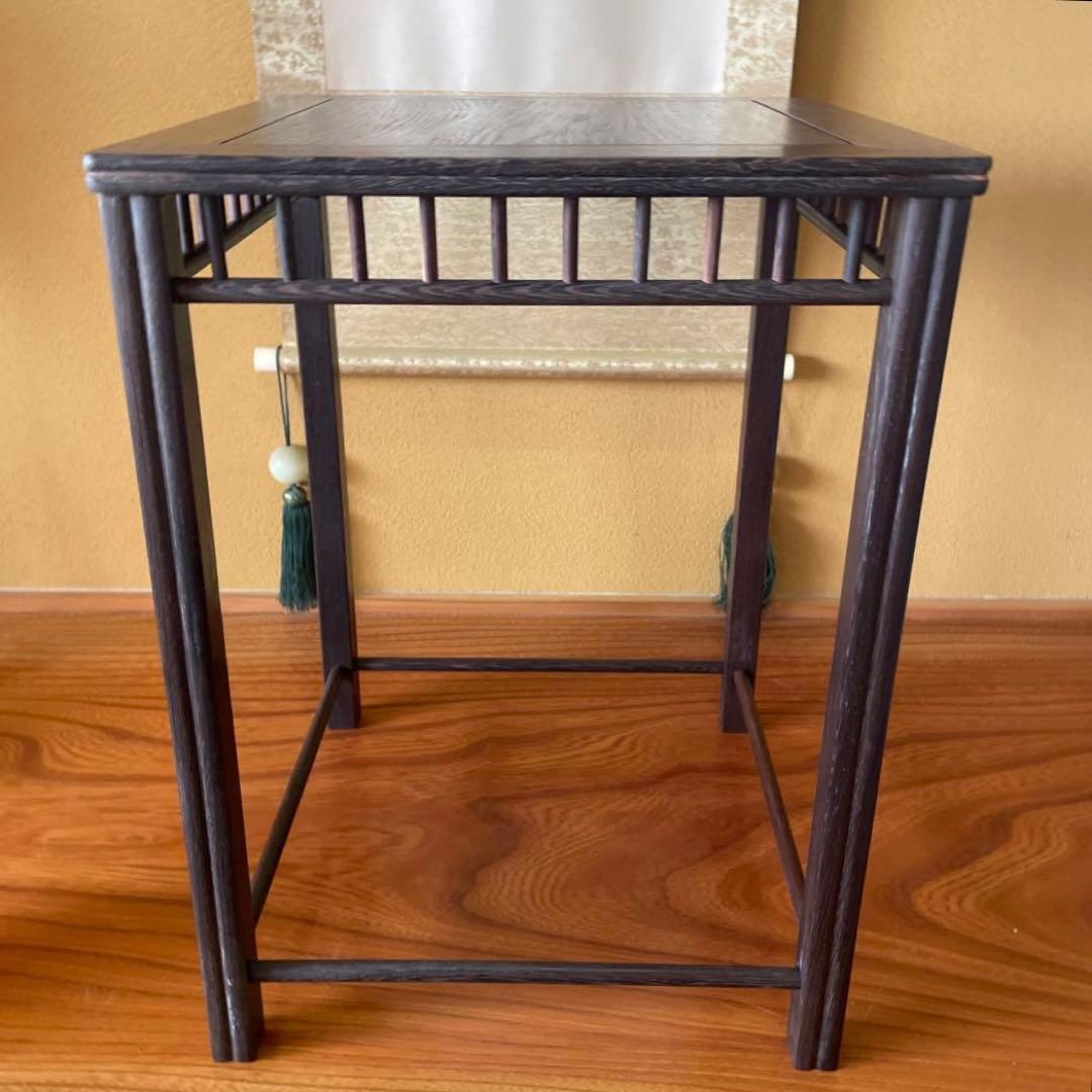 唐木懸崖1.2尺 盆栽台 黒檀 ビンテージ品 昭和レトロ 高卓(こうしょく)