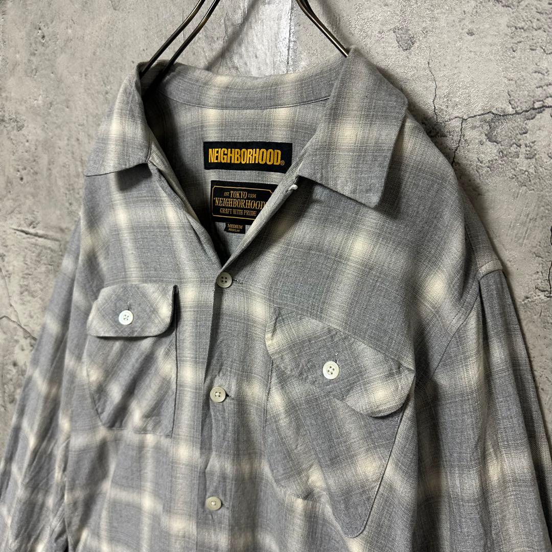 【超人気◎】ネイバーフッド　レーヨンシャツ　オンブレチェック　18ss　美品◎