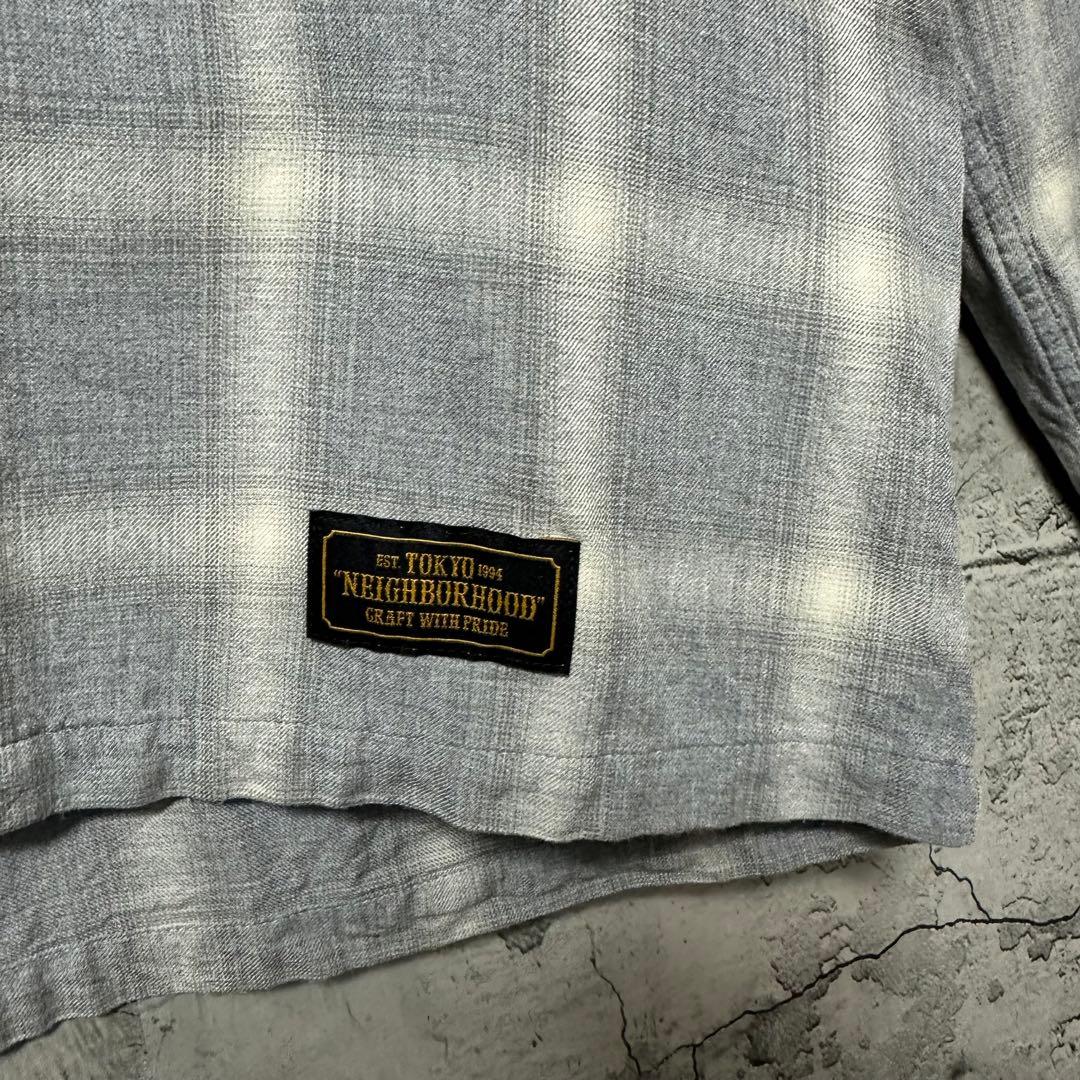 【超人気◎】ネイバーフッド　レーヨンシャツ　オンブレチェック　18ss　美品◎