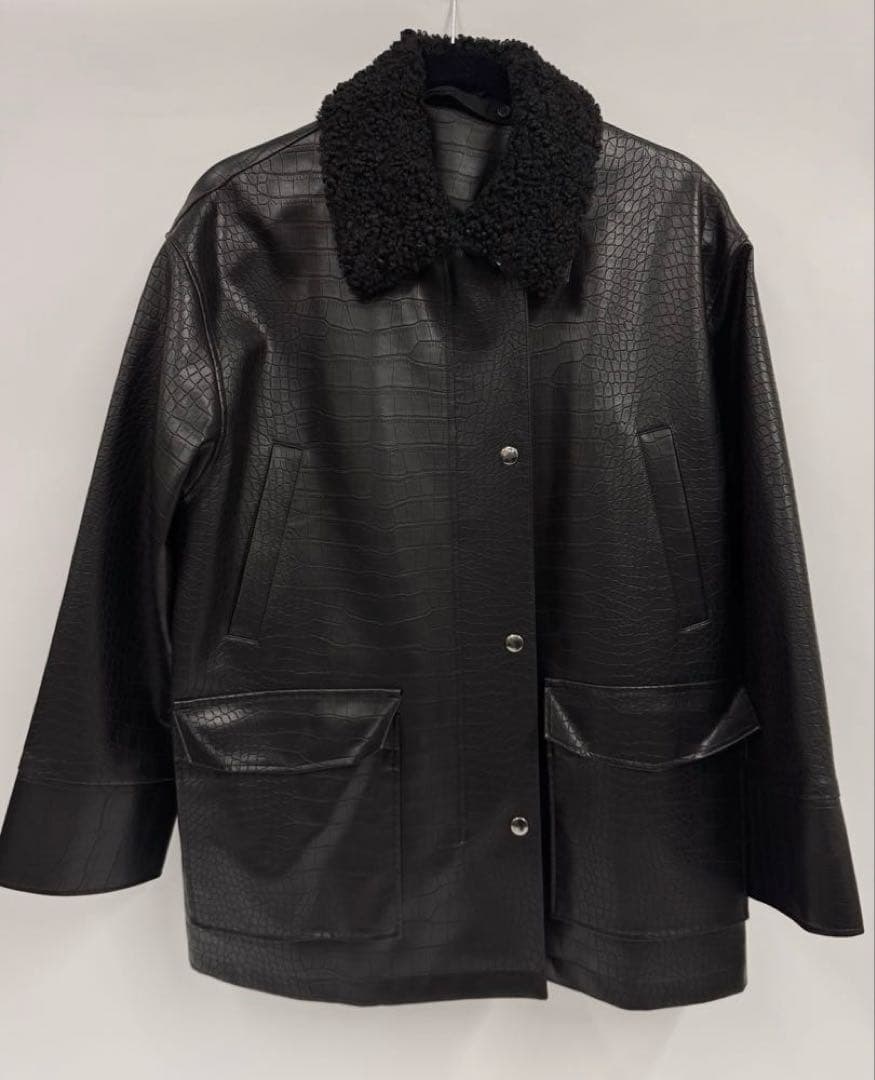 BEAUTY&YOUTH クロコレザーライク 2wayジャケット S