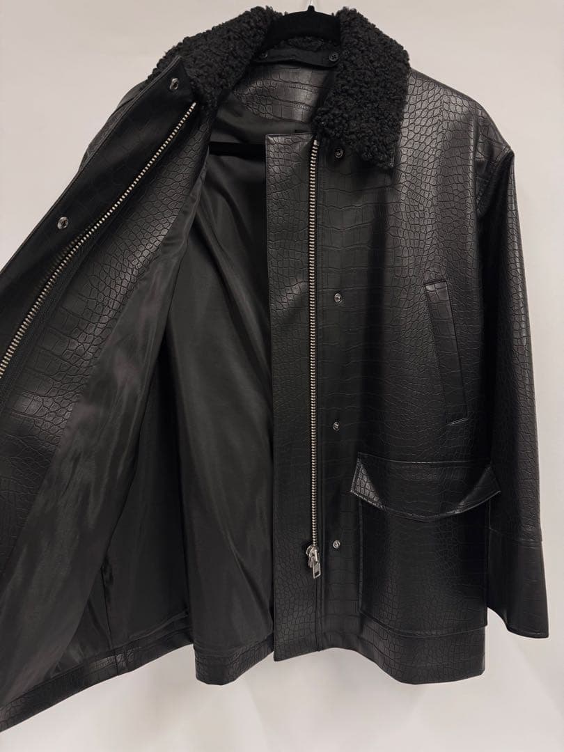 BEAUTY&YOUTH クロコレザーライク 2wayジャケット S