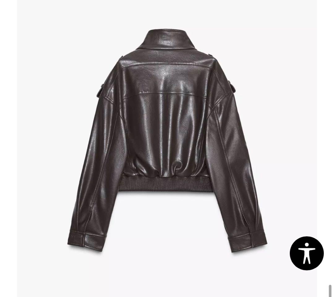 zara ショートフェイクレザージャケット
