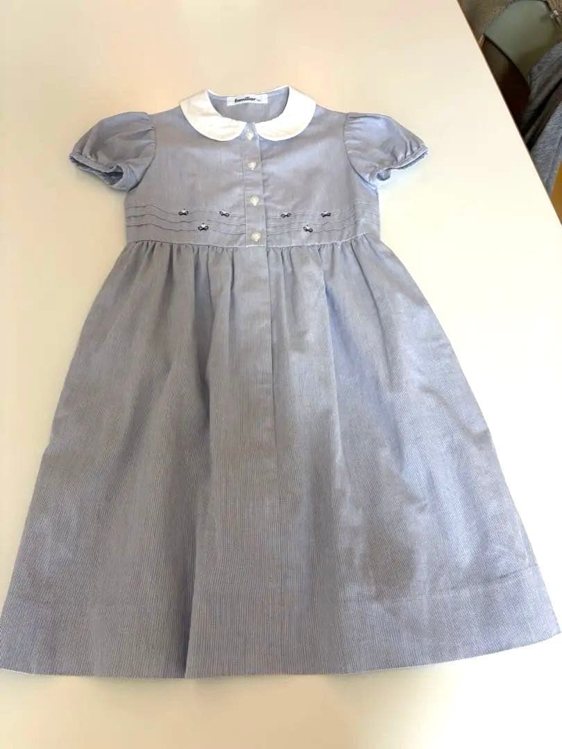 familiar ストライプ 半袖ワンピース