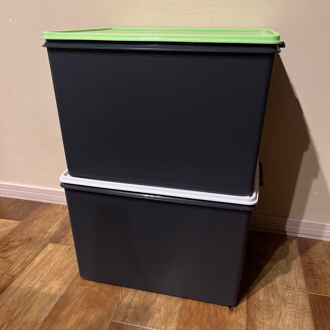 タッパーウェア　ディープスーパーケース　ネイビー　グリーン