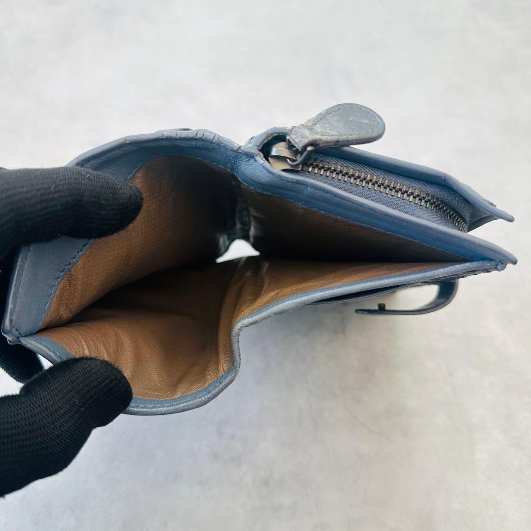 希少✨BOTTEGA VENETA イントレチャート　パイソン　二つ折り財布