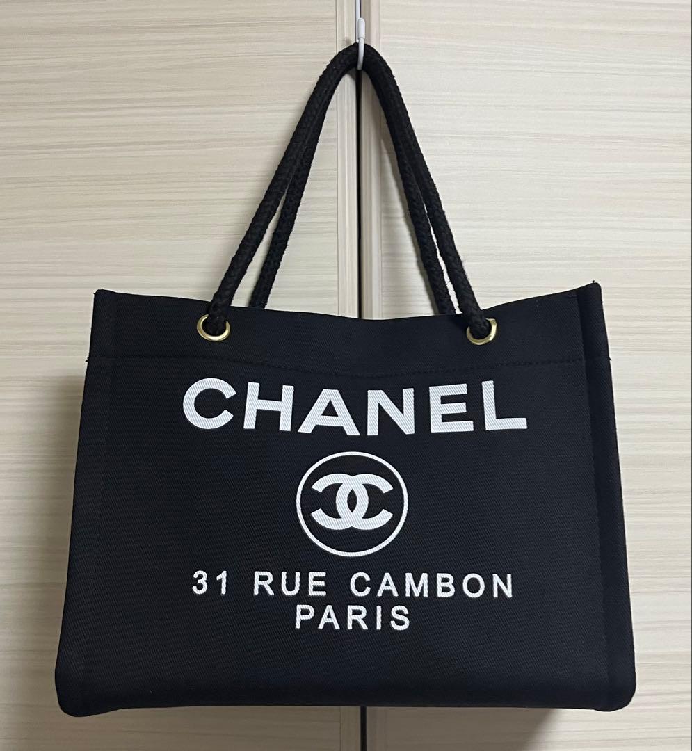 CHANEL シャネル ノベルティ トートバッグ ブラック キャンバス