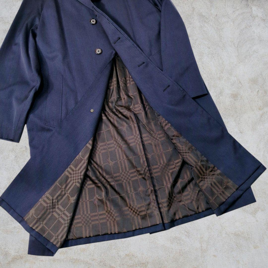 【金タグ】バーバリー バルカラー ロング コート ノバチェック XL相当 美品