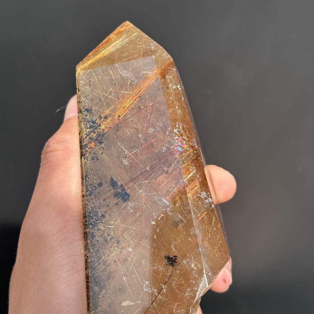 天然石ルチルクォーツのポイント　置物G.63