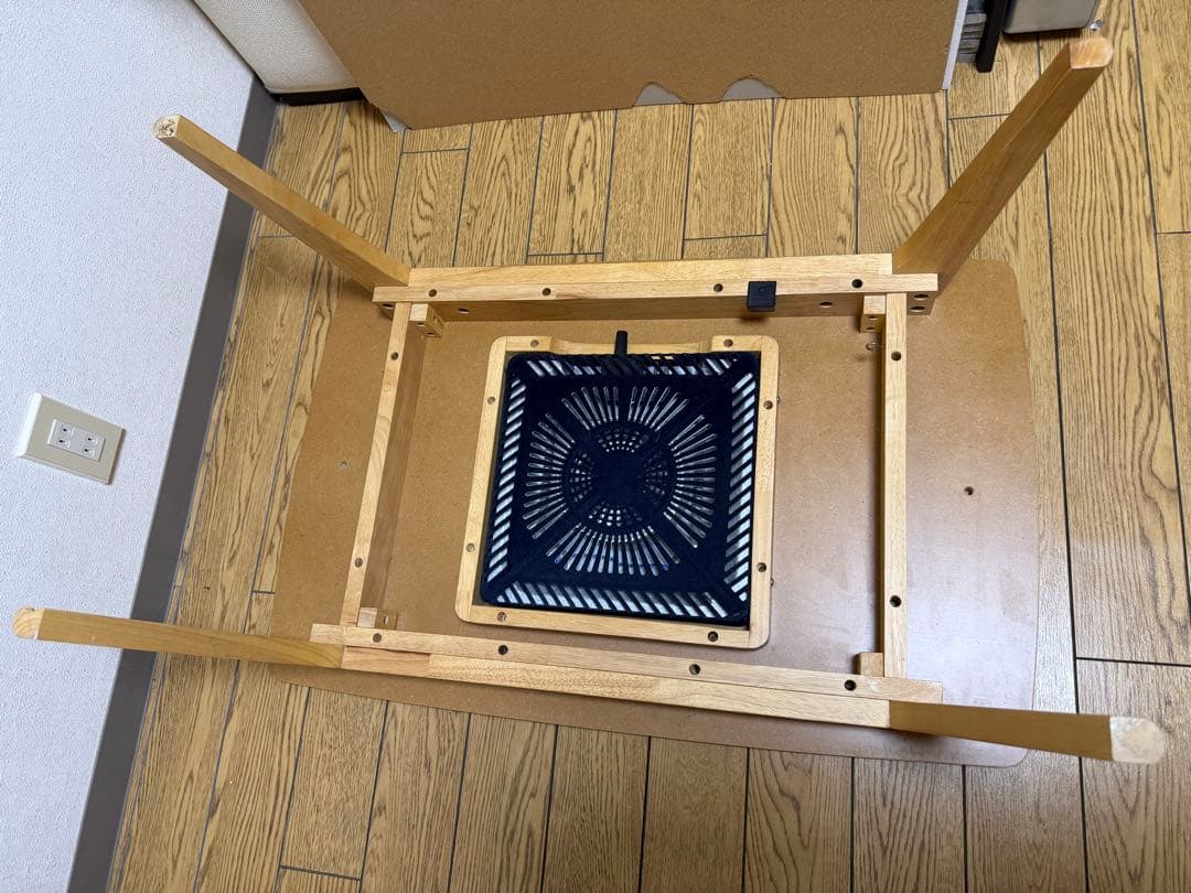 オーク材 北欧風 こたつテーブル 90cm × 60cm パーソナル コンパクト