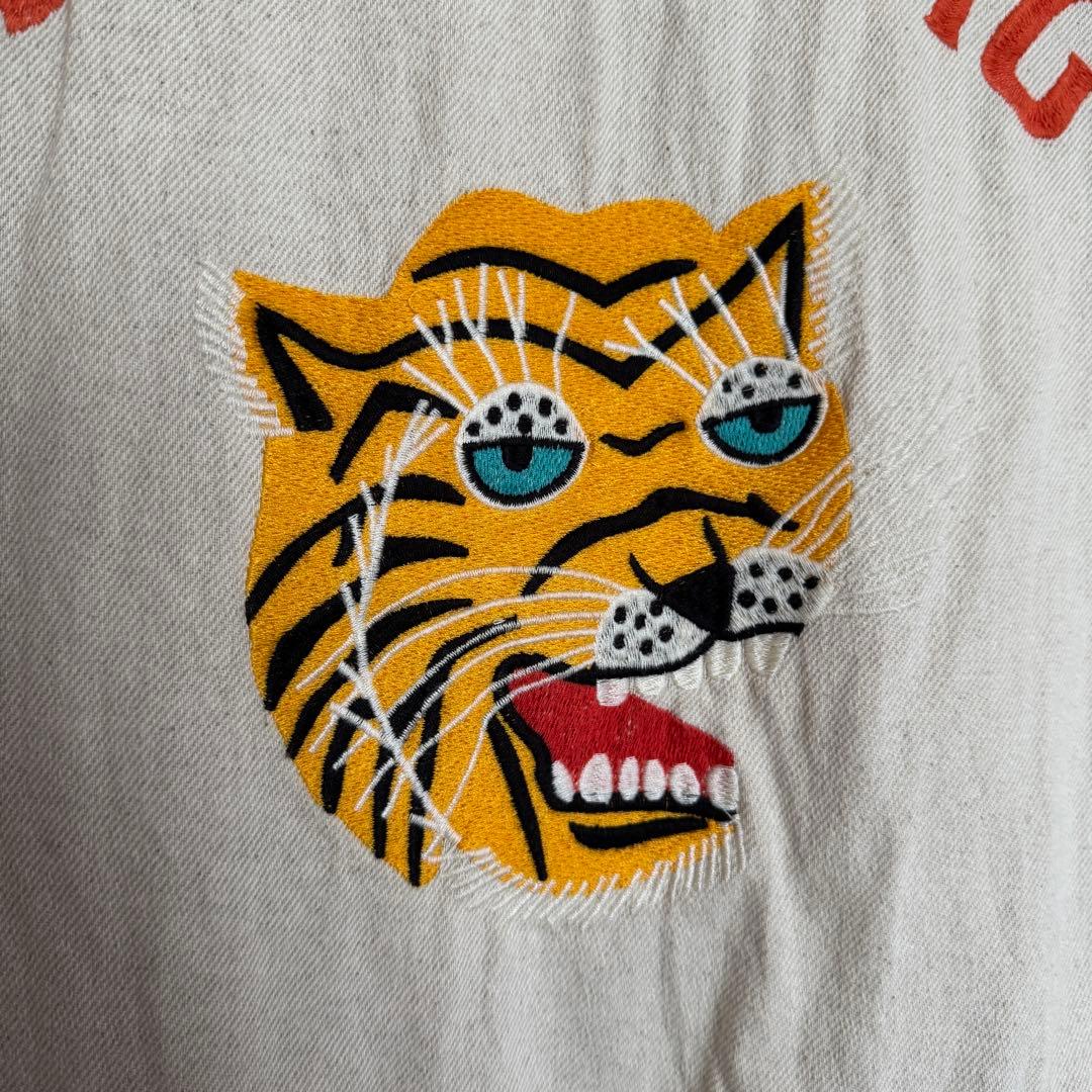【KOSUKE‼️】HOUSTON ベトジャン 刺繍 虎 綿 麻 スカル