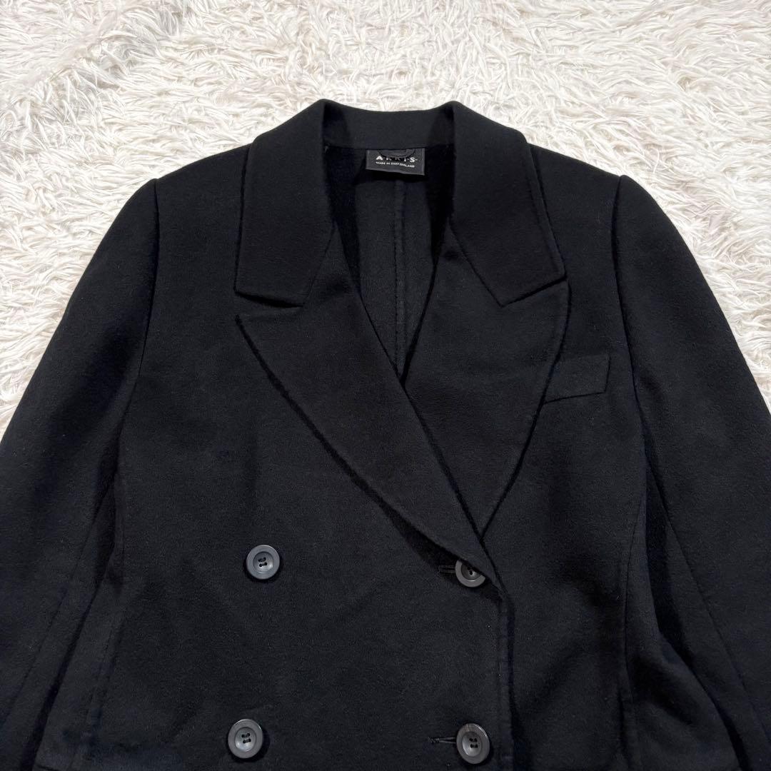 美品✨アクリス　カシミヤ100% リバー チェスター コート ダブル　ブラック