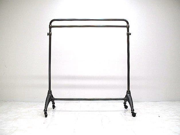 【希少品】西川金太郎 真鍮×鋳物 ハンガーラック W125cm 業務用店舗什器
