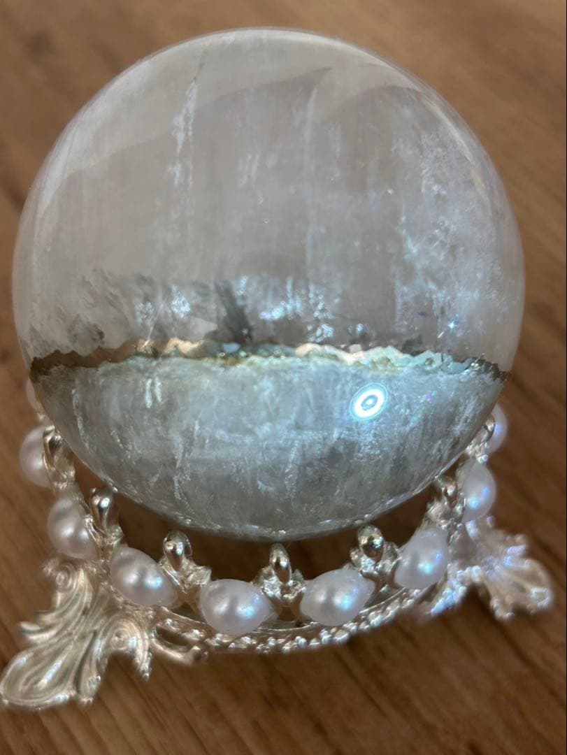 希少！！パイライト共生ホワイトフローライト 天然石