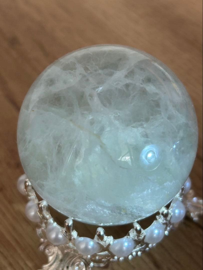 希少！！パイライト共生ホワイトフローライト 天然石