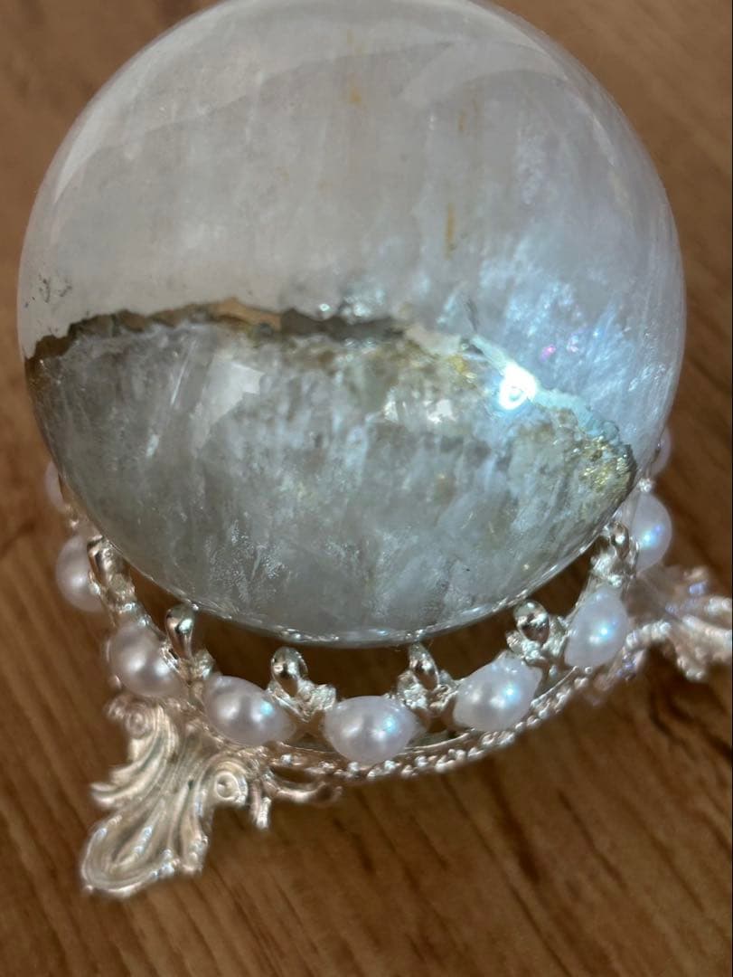 希少！！パイライト共生ホワイトフローライト 天然石