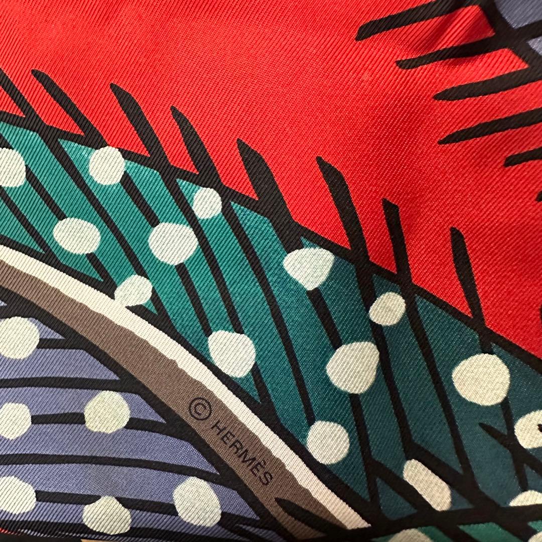 HERMES　カレ90　スカーフ 　BAOBAB CAT シルク100％