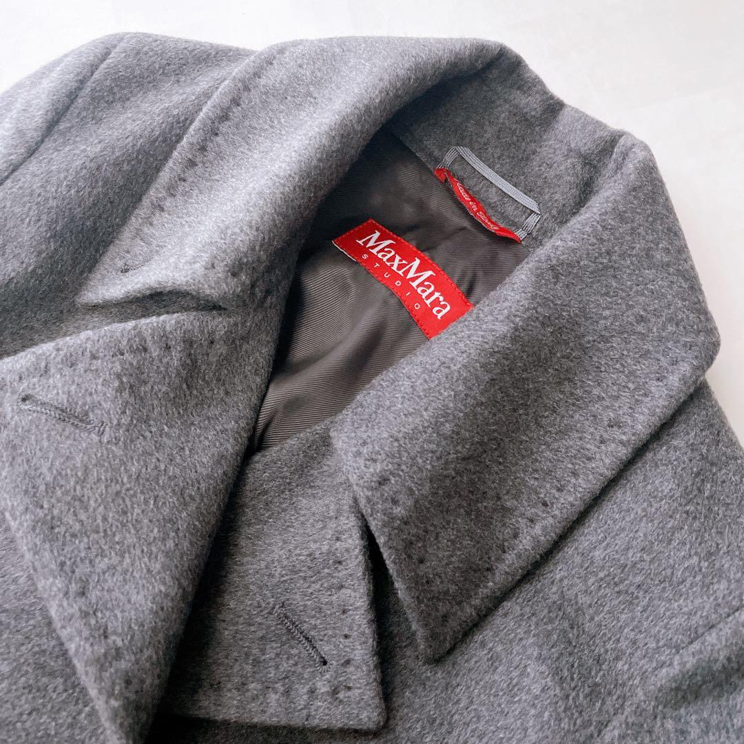極美品✨マックスマーラ カシミヤ100% ベルテッドコート グレー 40 L