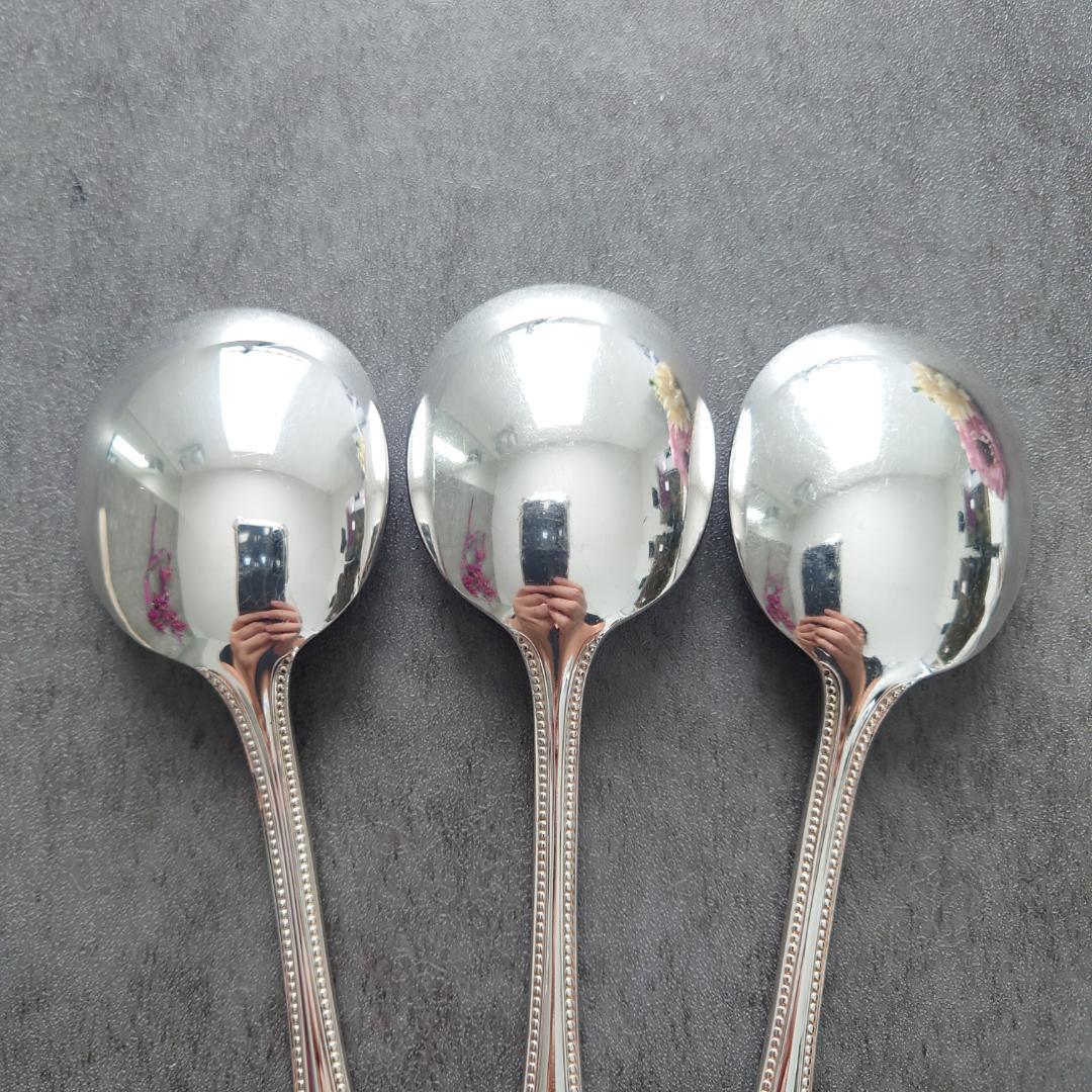 希少 美品 クリストフル パール コンソメスプーン 3点