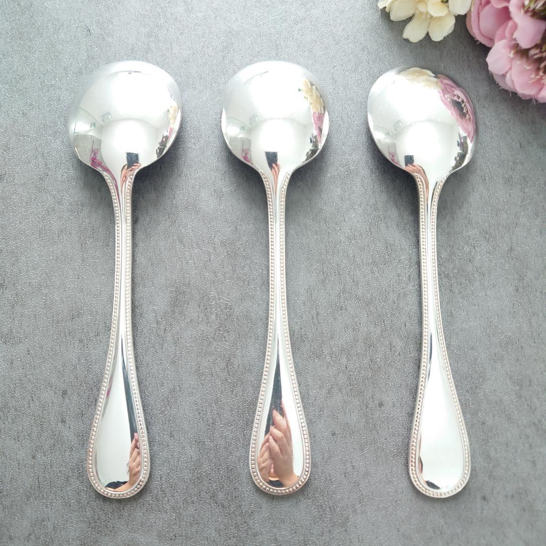 希少 美品 クリストフル パール コンソメスプーン 3点