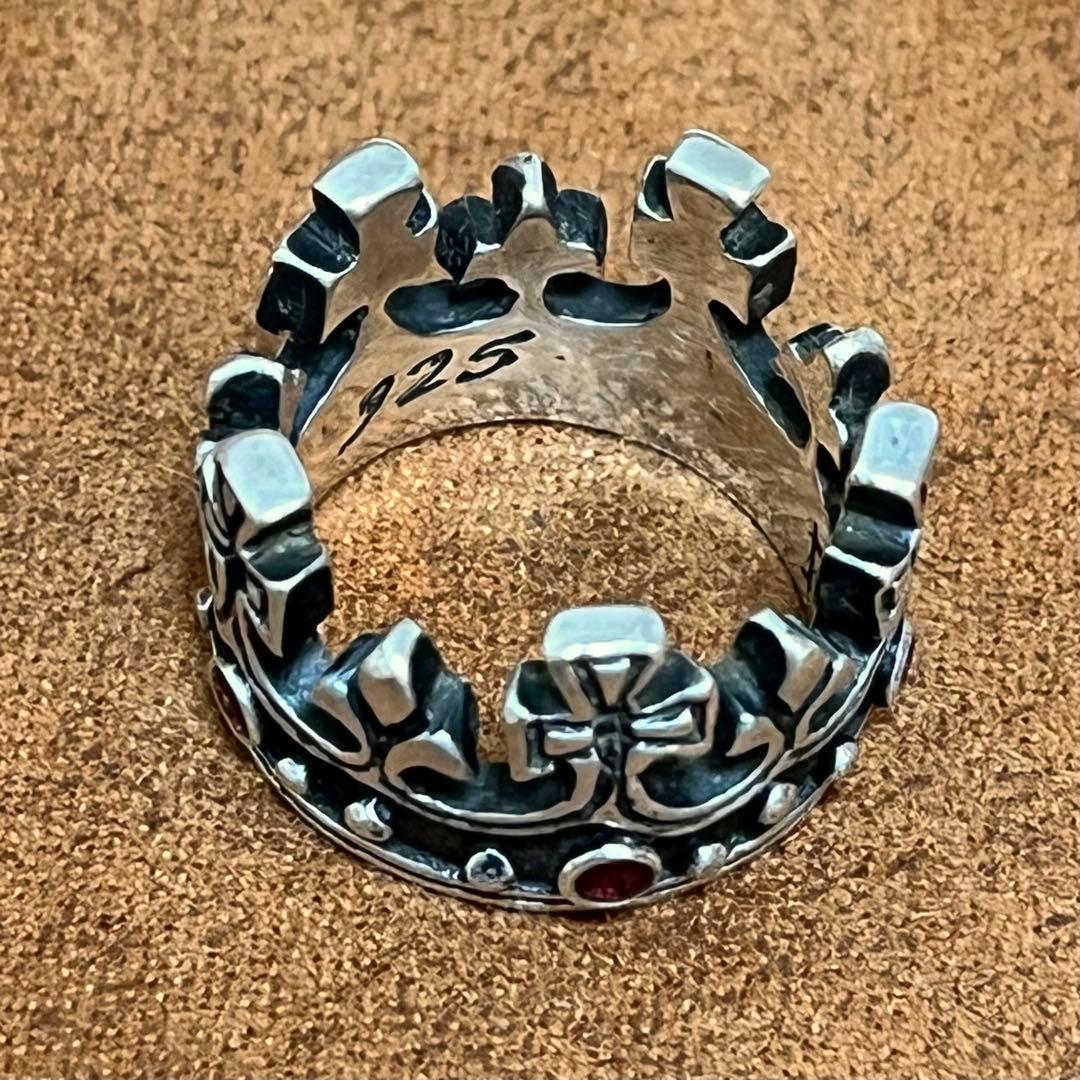 ロイヤルオーダー ラージクラウン リング ルビー/シルバー925 12号
