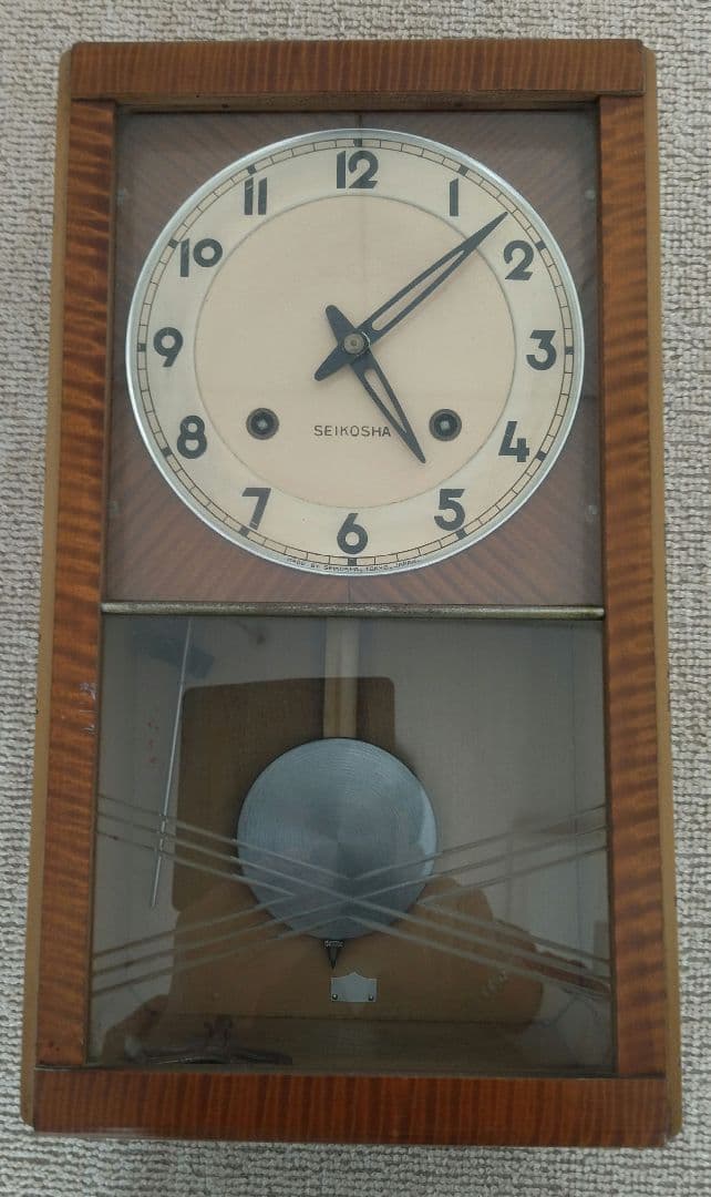 【貴重!】壁掛け時計（SEIKOSHA）（時計機能故障、鐘のみ手動で可）