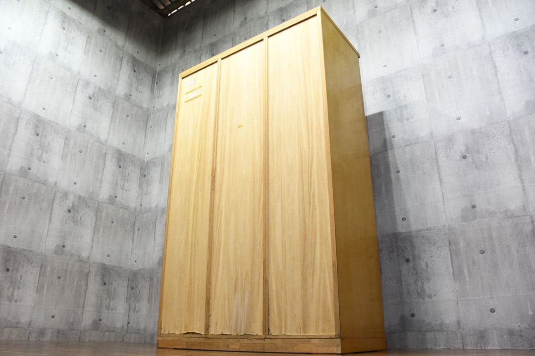 DEK40 府中家具 バーズアイメープル ワードローブ 最高級 鳥目杢 3面扉