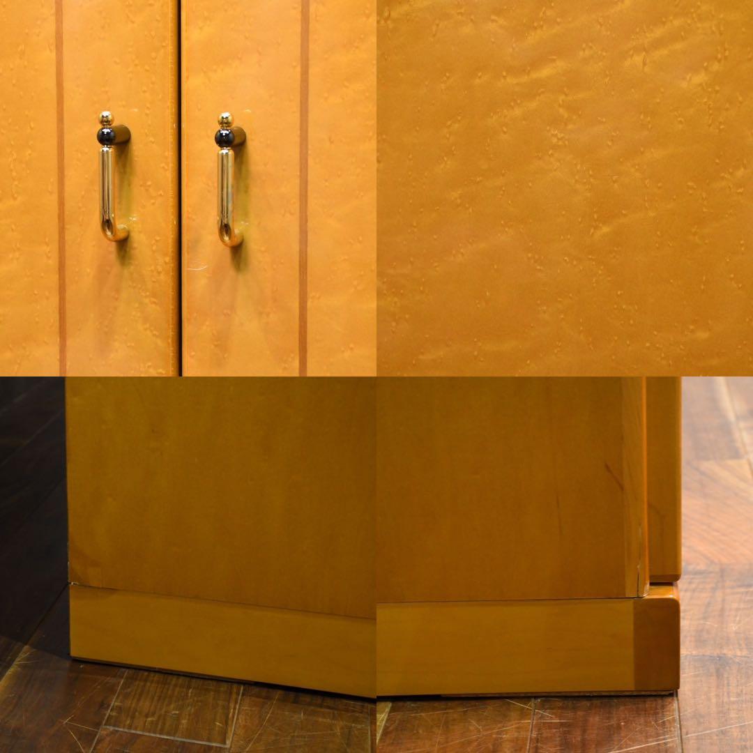 DEK40 府中家具 バーズアイメープル ワードローブ 最高級 鳥目杢 3面扉