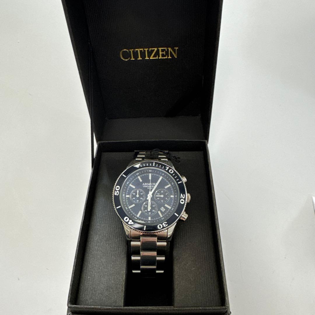 ★新品　未使用★ CITIZEN ARMURE クロノグラフウォッチ　ネイビー