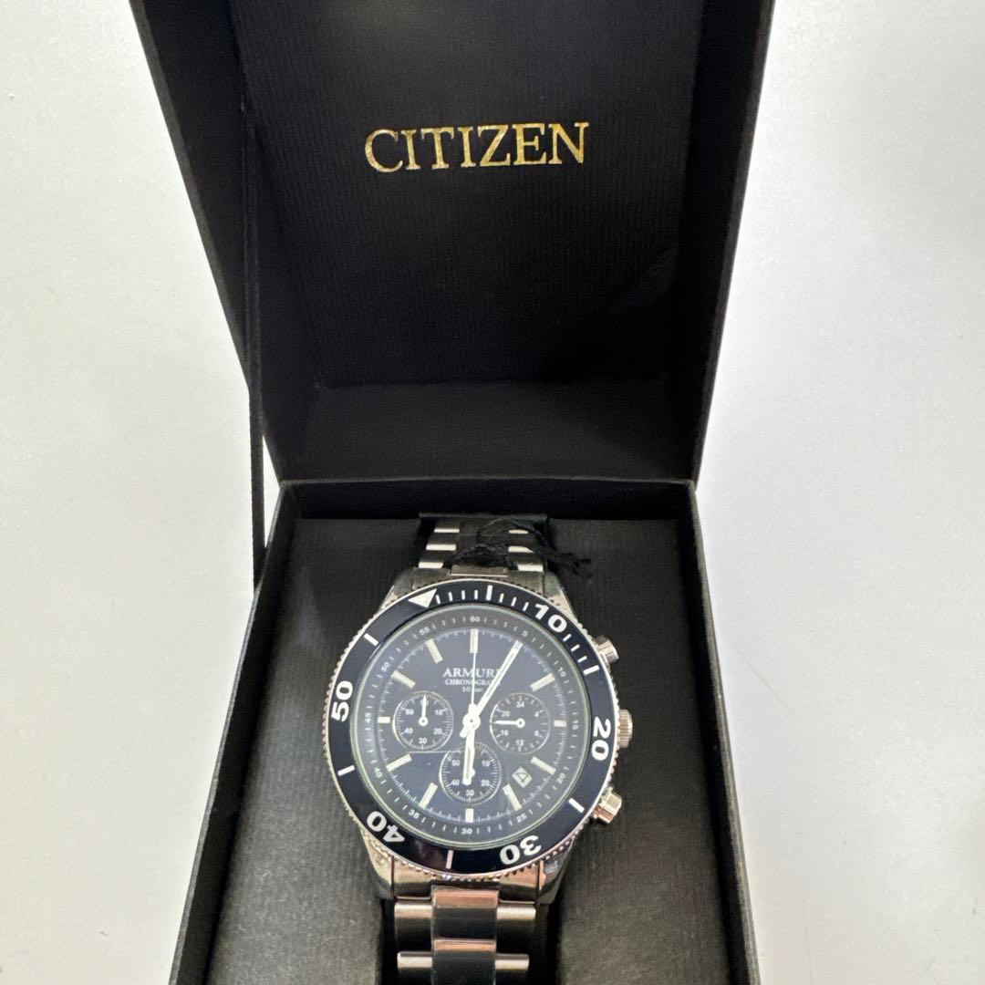 ★新品　未使用★ CITIZEN ARMURE クロノグラフウォッチ　ネイビー