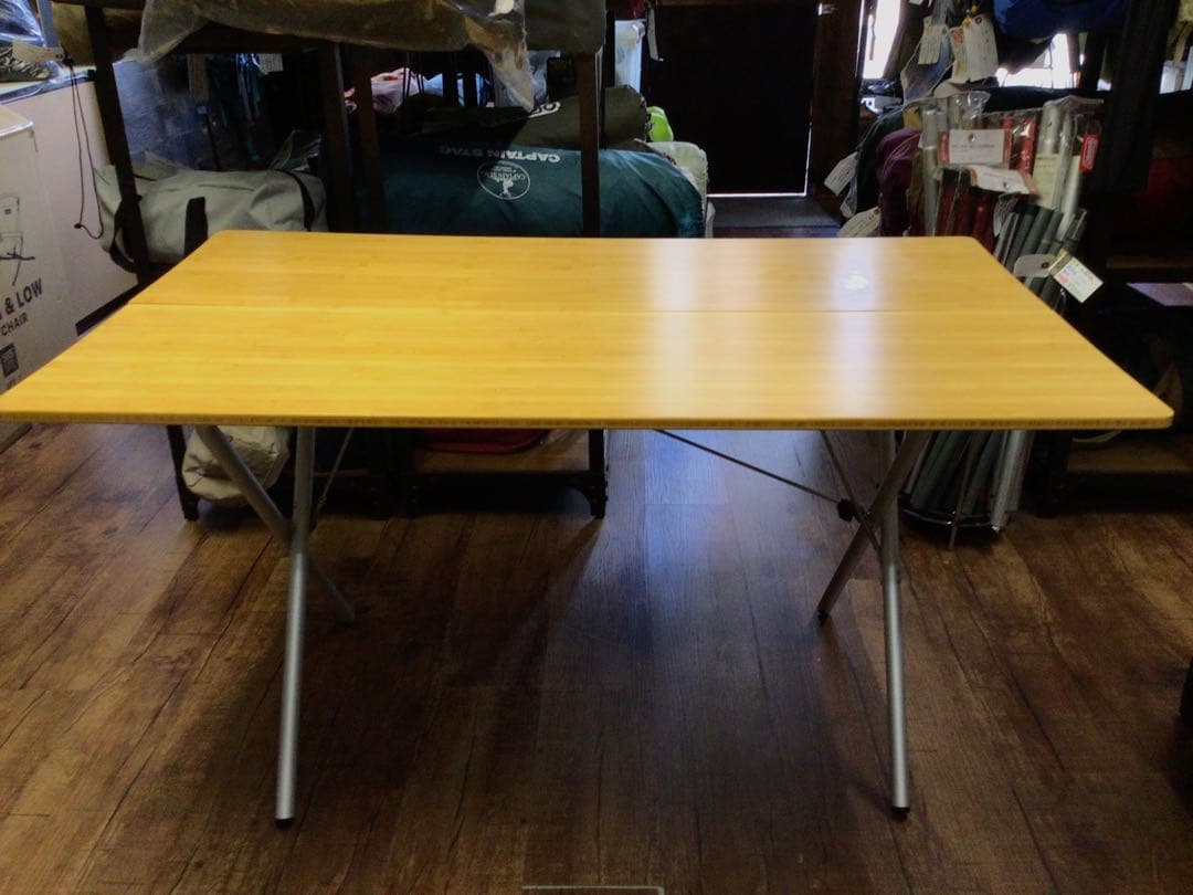 屋内使用のみ／ワンアクションテーブルロング竹※旧モデル／peak