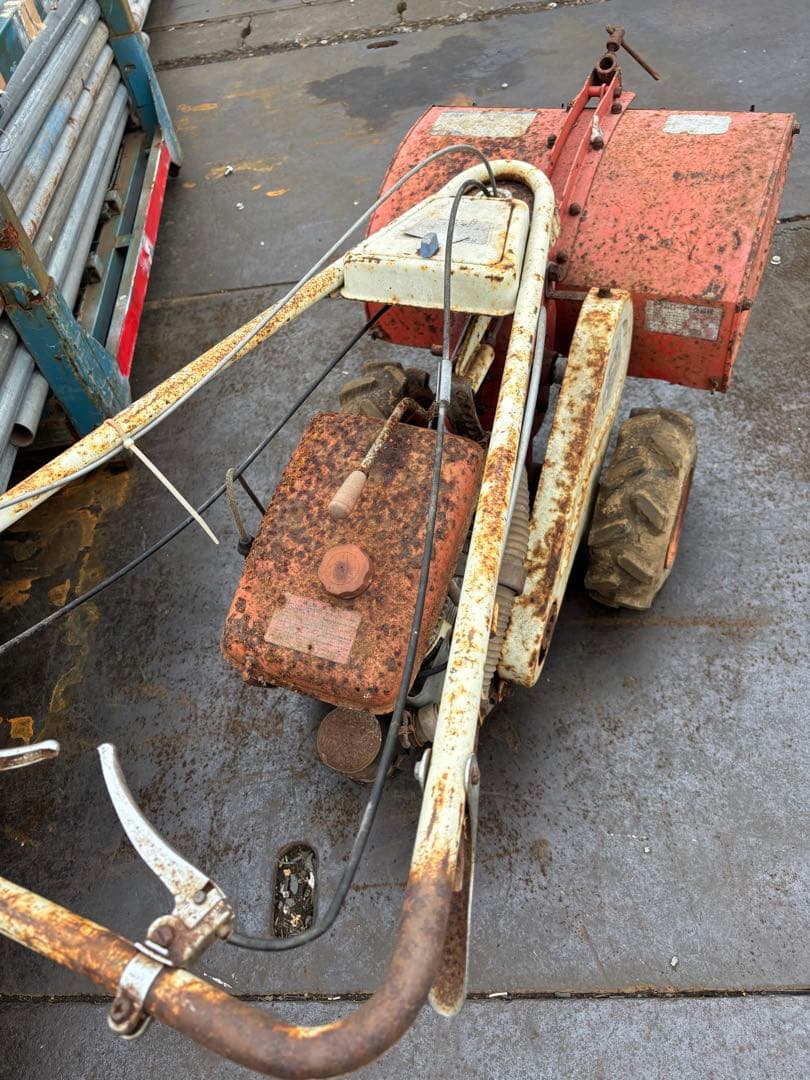 【引き取り限定・ジャンク】古い耕運機 管理機 エンジン始動未確認