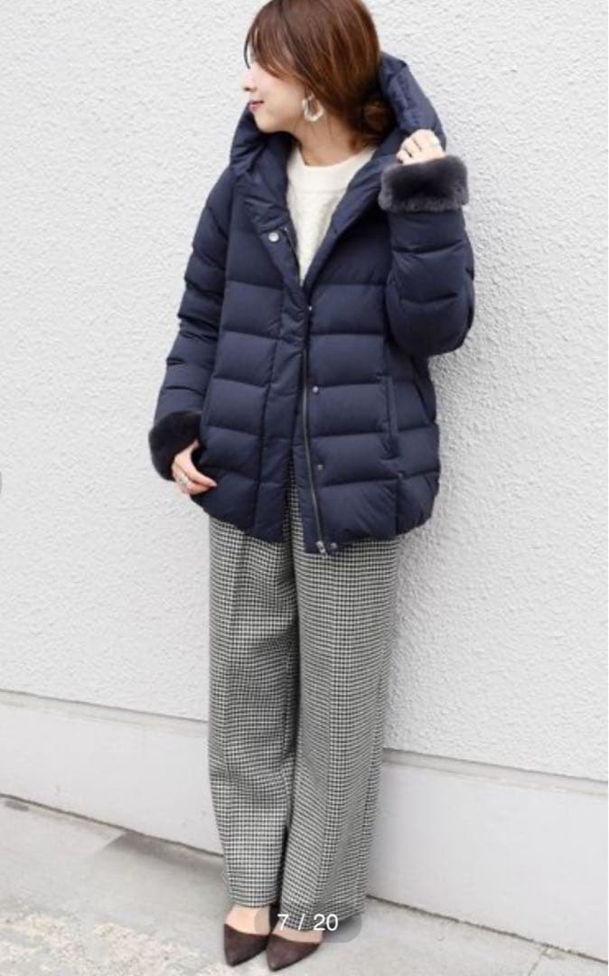 ☆美品☆シップス 定価40,700円【河田フェザー】フードショートダウン 36