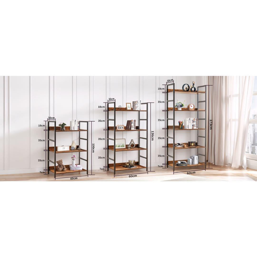 オープンシェルフラック 棚 5段 収納ラック 木製ラック スチールラック