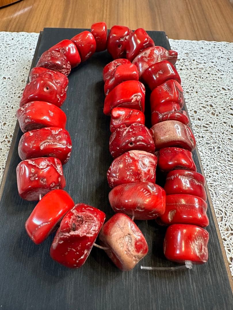 Z-602 赤珊瑚　サンゴ　ビーズ　一連　ハンドメイド