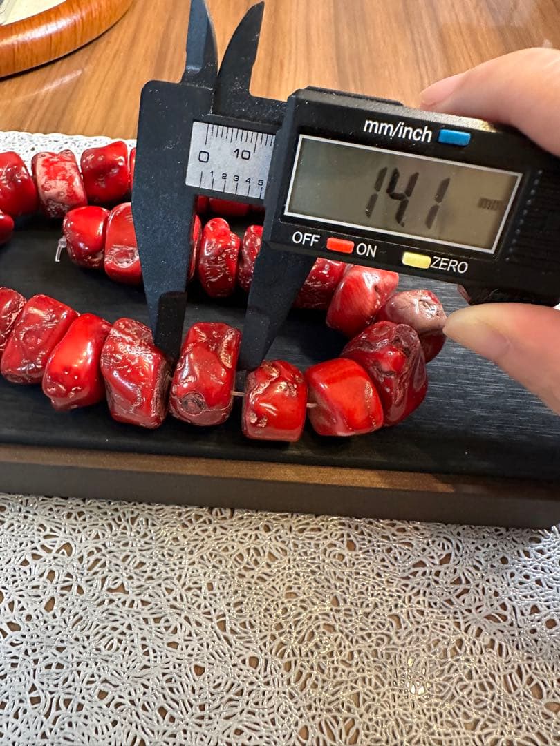 Z-602 赤珊瑚　サンゴ　ビーズ　一連　ハンドメイド