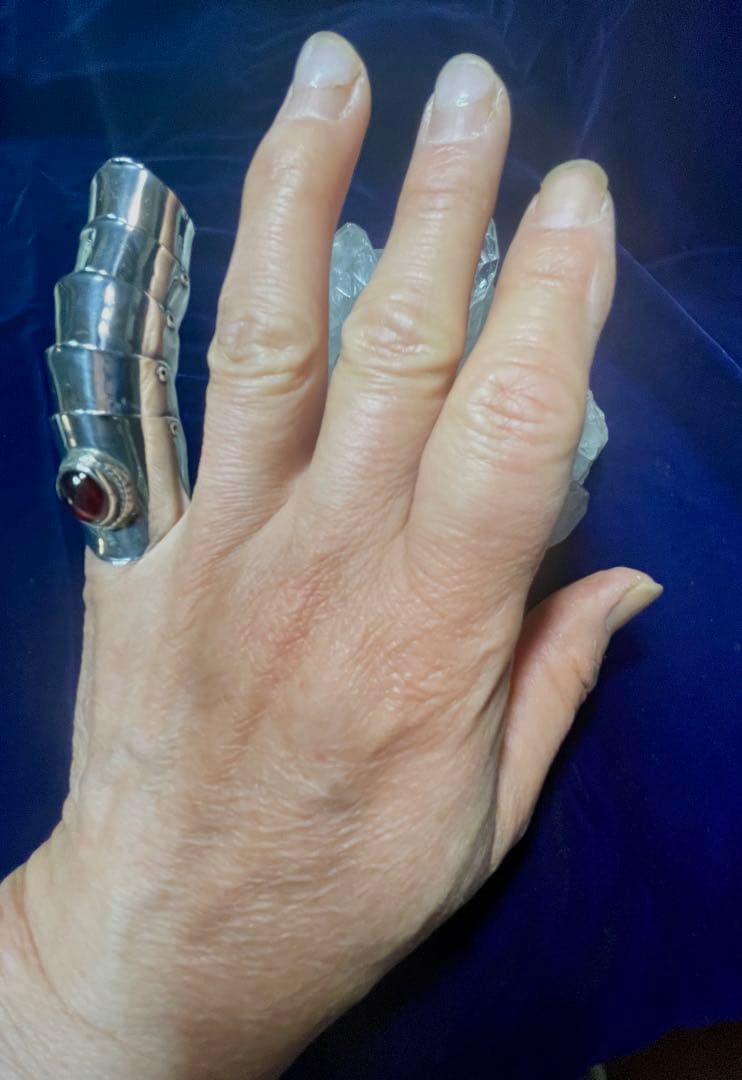 シルバー925 アーマーリング ガーネット付き刻印あり#15