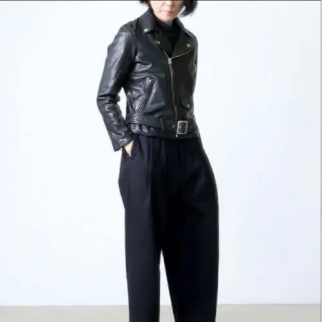 美品　beautiful people ダブルライダースジャケット 黒　160