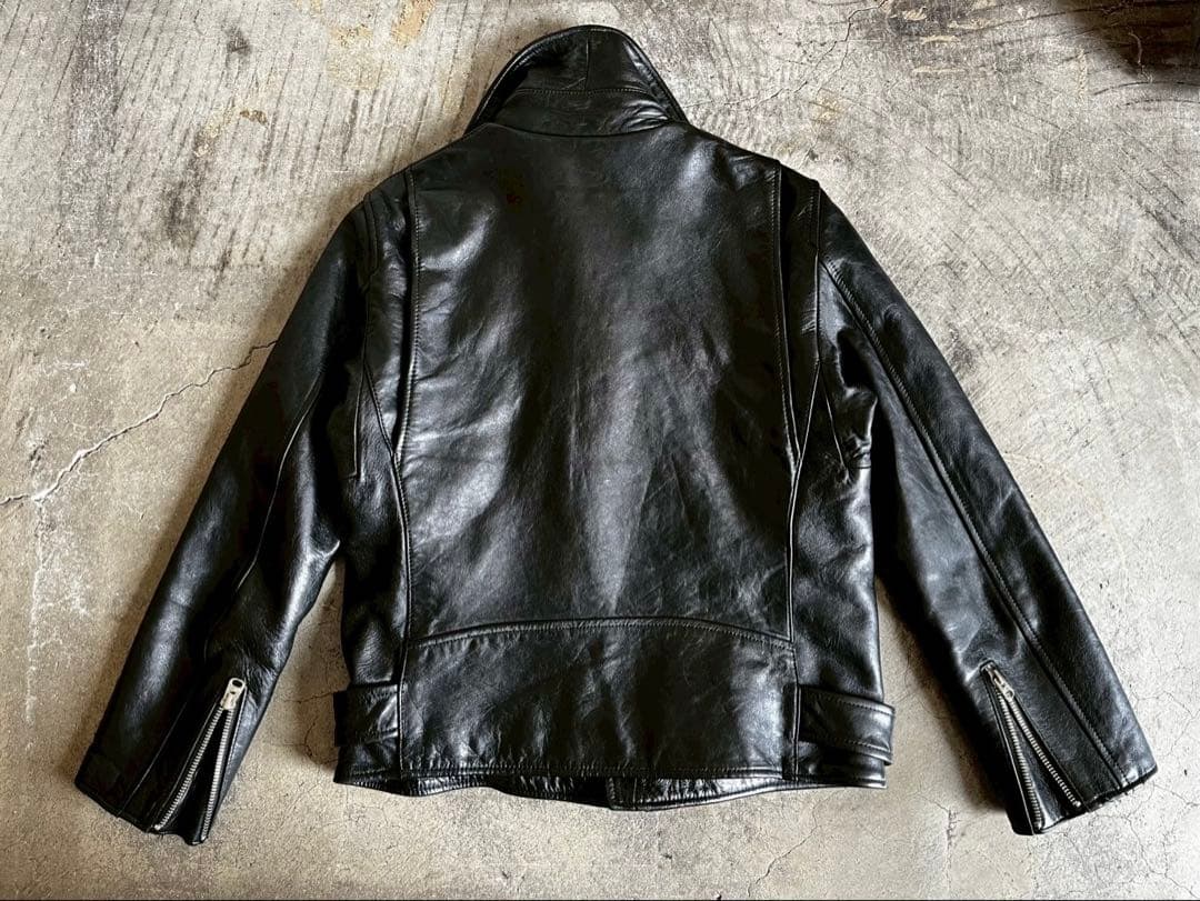 美品　beautiful people ダブルライダースジャケット 黒　160