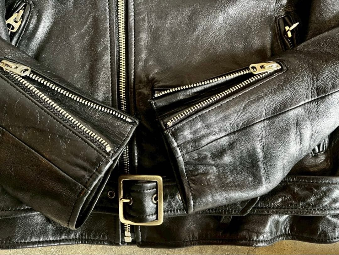 美品　beautiful people ダブルライダースジャケット 黒　160