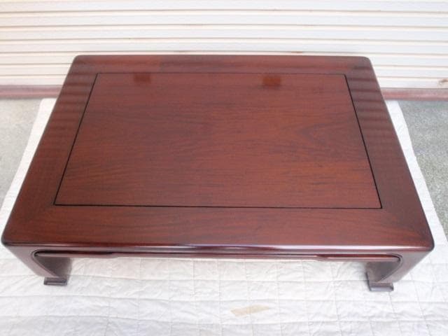 特価！新品♪4尺(120巾) 花梨無垢 一重ヌキ入り 高級座卓 座敷机ちゃぶ台