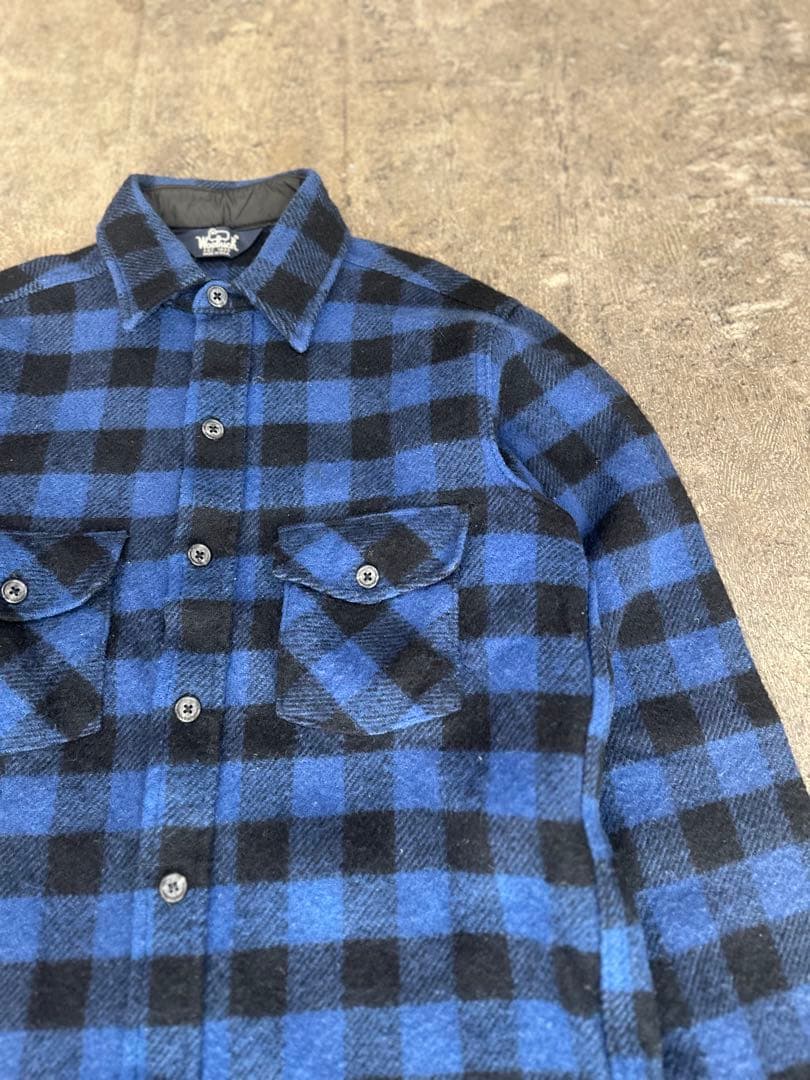 70s woolrich ウール チェック シャツ