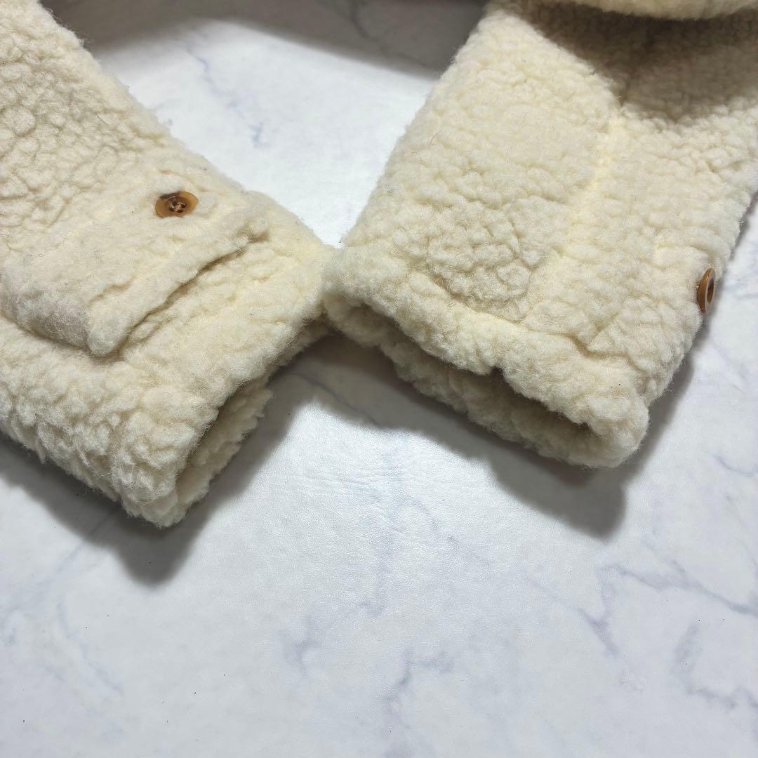 美品✨グローバーオール ボアダッフルコート エリザ シアリング アイボリー L