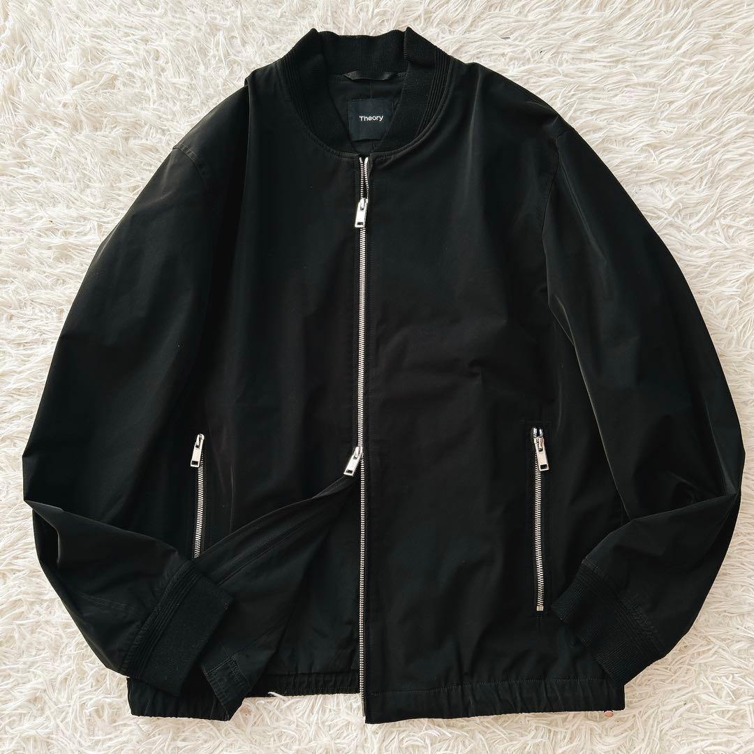 美品 近年 セオリー ブルゾン MA-1 ダブルジップ 短丈 ブラック サイズM