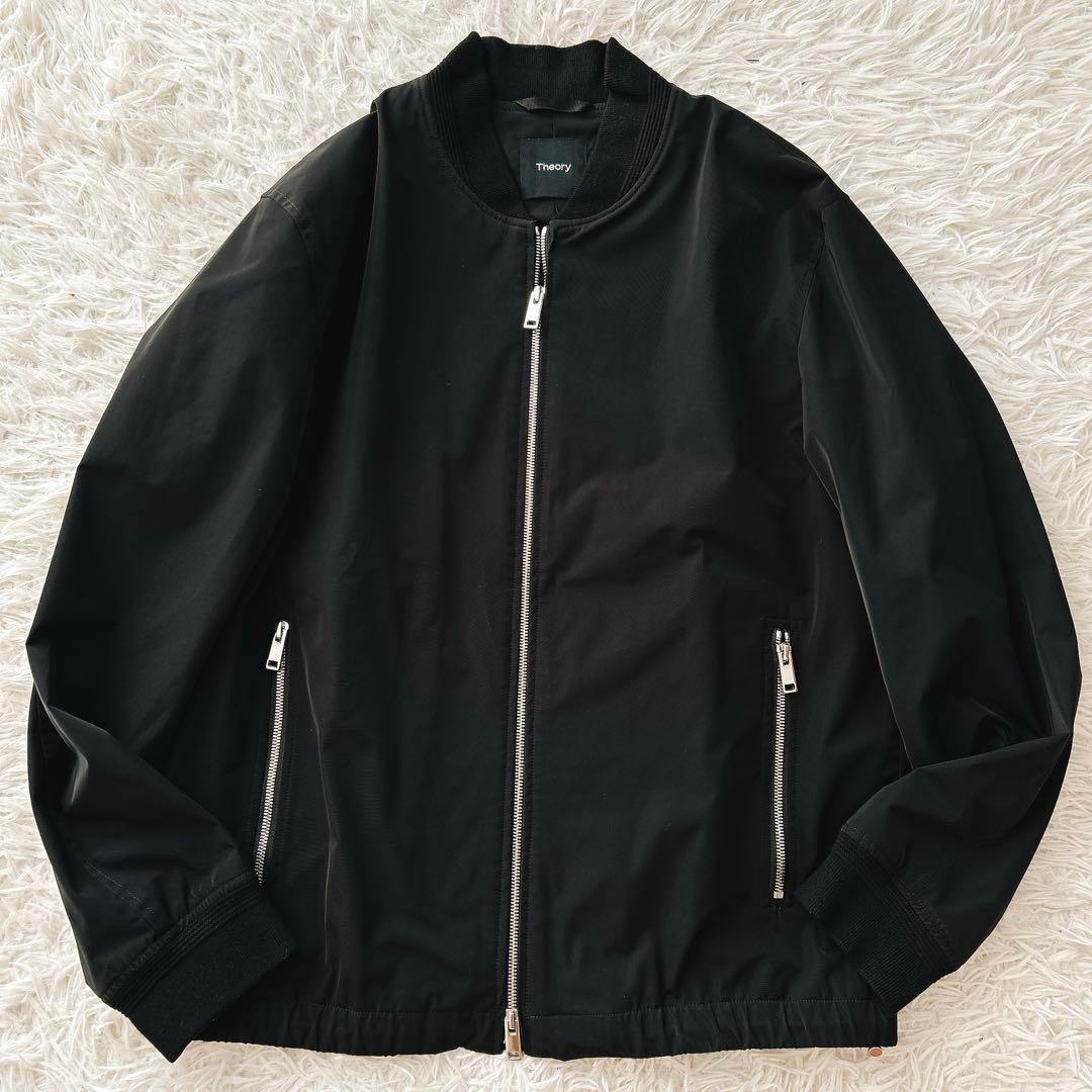 美品 近年 セオリー ブルゾン MA-1 ダブルジップ 短丈 ブラック サイズM